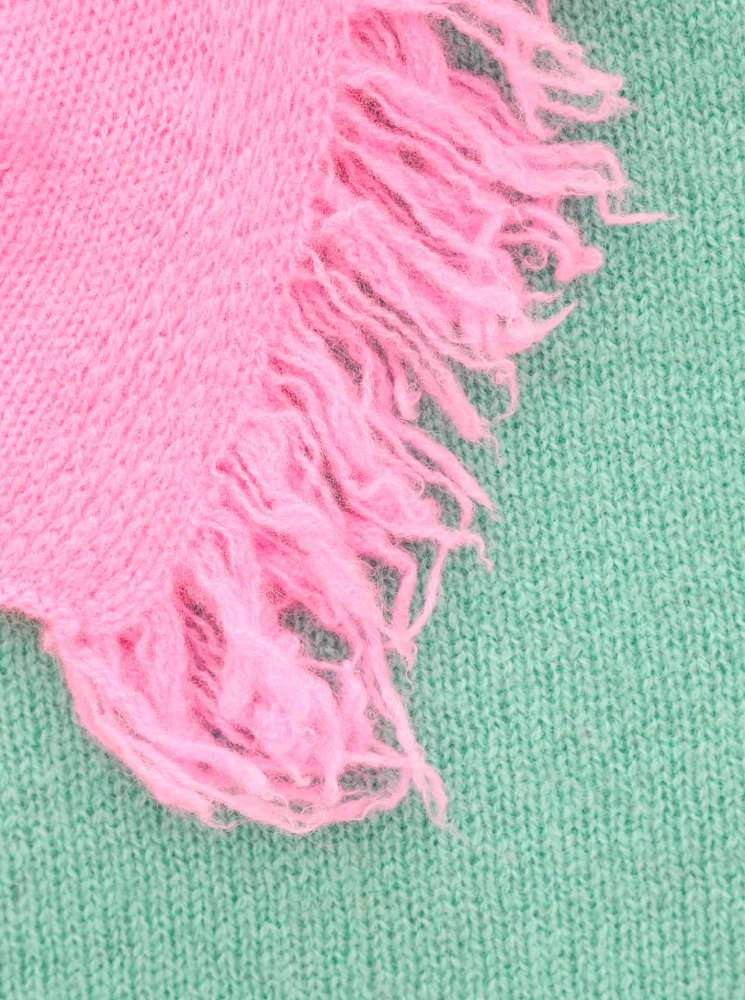 💕 Zwillingsherz XXL Kaschmir Fransenschal "Blockstreifen II" 100 % Cashmere Stola Salbei Bubblegum