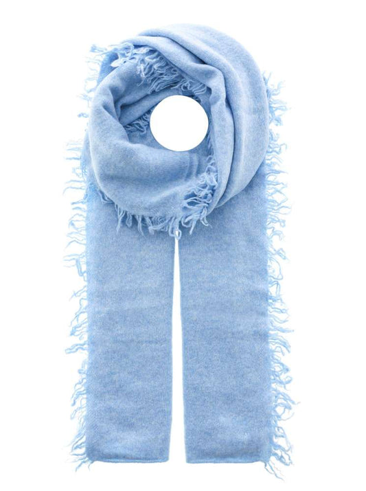 💕 Zwillingsherz XXL Fransenschal "Uni" 100 % Cashmere Schal Stola Kaschmir Hellblau