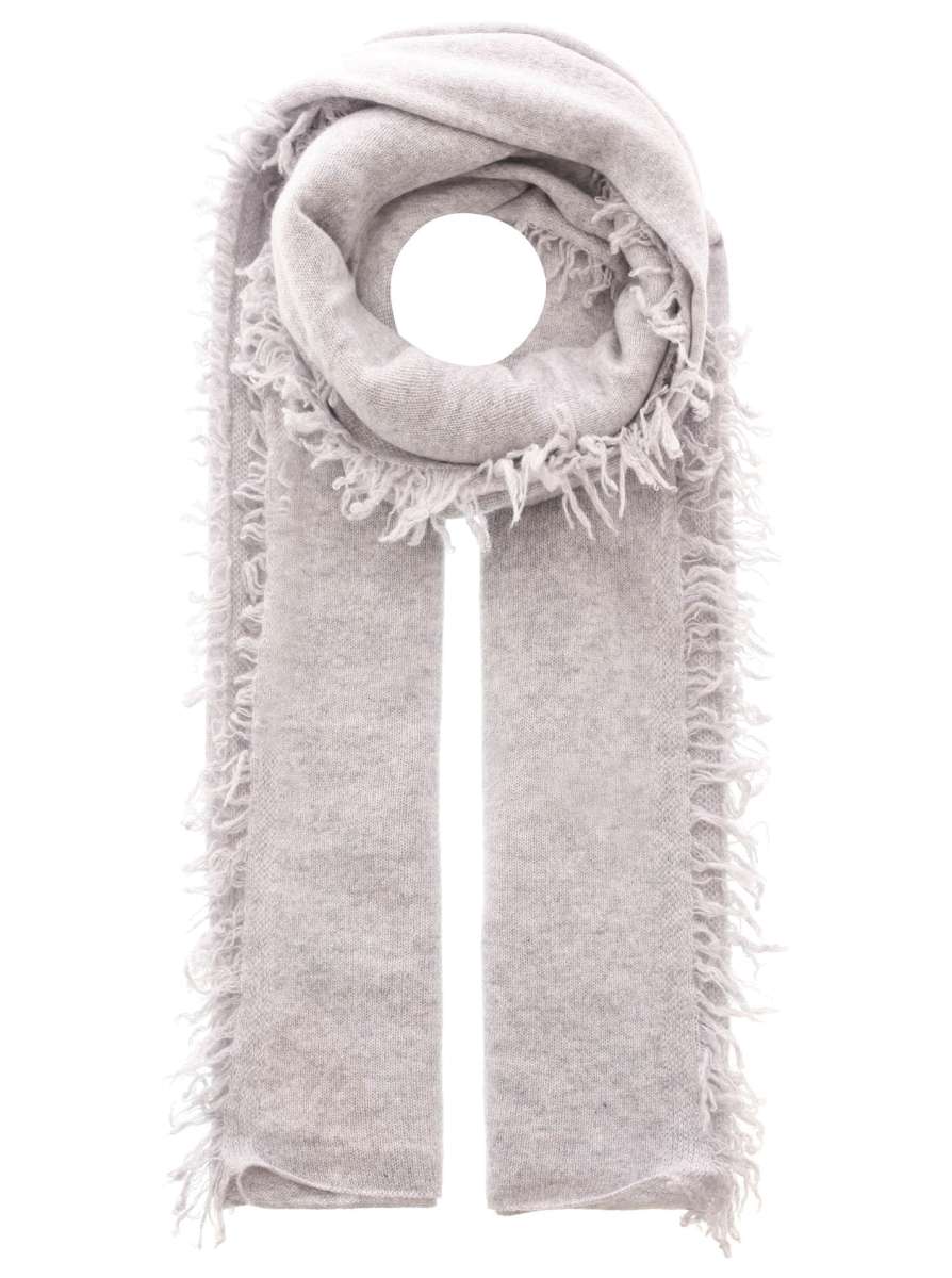 💕 Zwillingsherz XXL Fransenschal "Uni" 100 % Cashmere Schal Stola Kaschmir Hellgrau