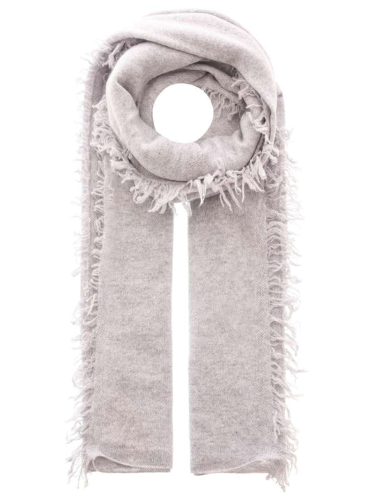 💕 Zwillingsherz XXL Fransenschal "Uni" 100 % Cashmere Schal Stola Kaschmir Hellgrau