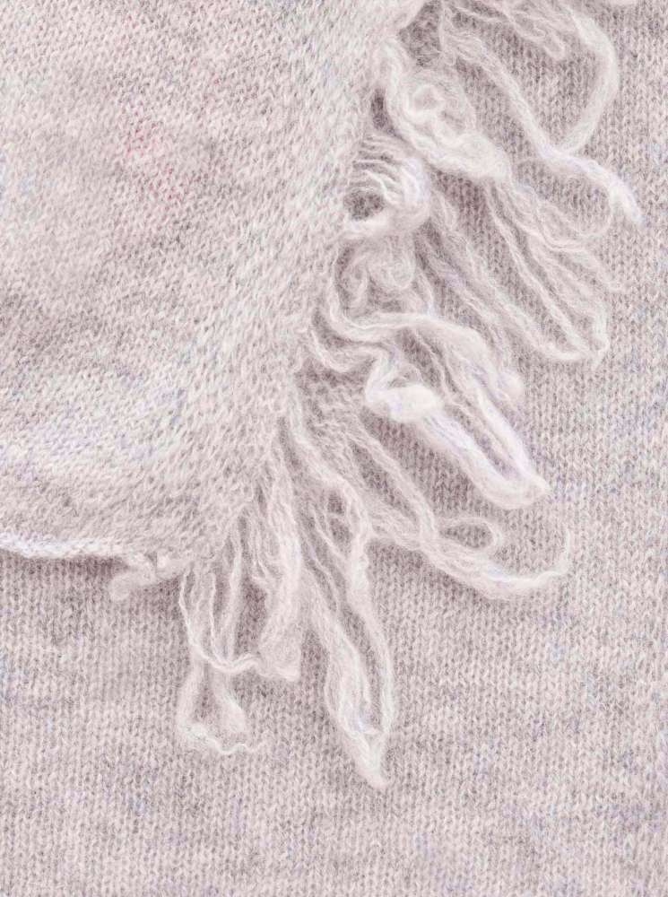 💕 Zwillingsherz XXL Fransenschal "Uni" 100 % Cashmere Schal Stola Kaschmir Hellgrau