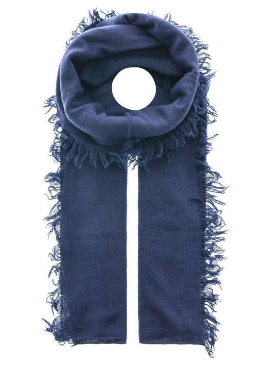 💕 Zwillingsherz XXL "Fransenschal" 100 % Cashmere Schal Stola Kaschmir Navy