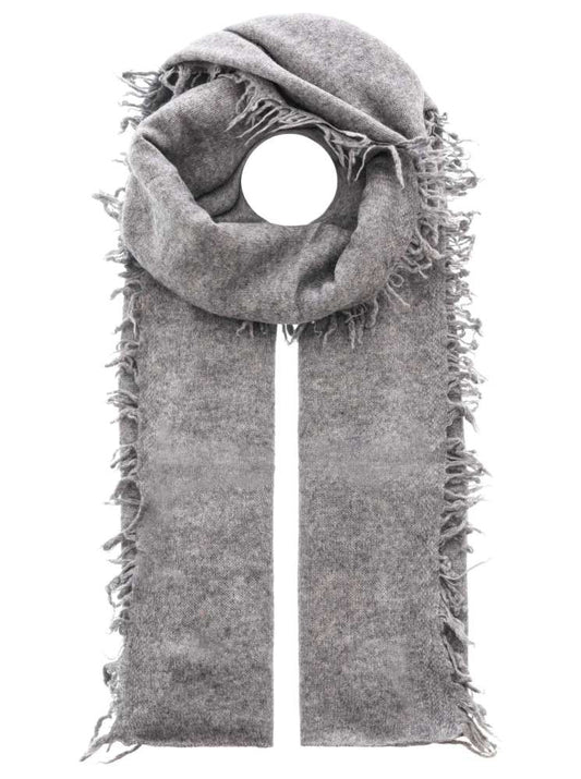 💕 Zwillingsherz XXL Fransenschal "Uni" 100 % Cashmere Schal Stola Kaschmir Mittelgrau
