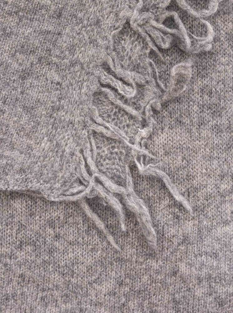 💕 Zwillingsherz XXL Fransenschal "Uni" 100 % Cashmere Schal Stola Kaschmir Mittelgrau