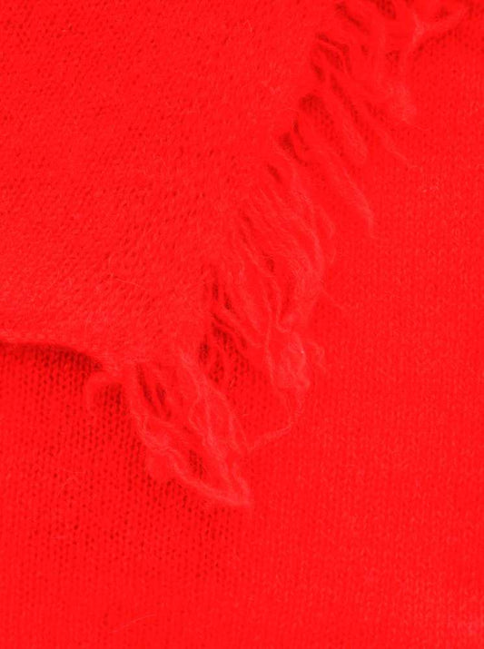 💕 Zwillingsherz XXL Fransenschal "Uni" 100 % Cashmere Schal Stola Kaschmir Rot