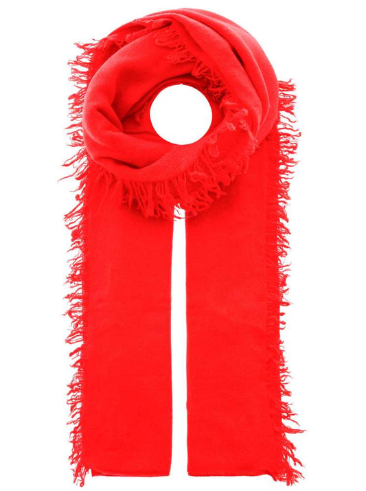 💕 Zwillingsherz XXL Fransenschal "Uni" 100 % Cashmere Schal Stola Kaschmir Rot