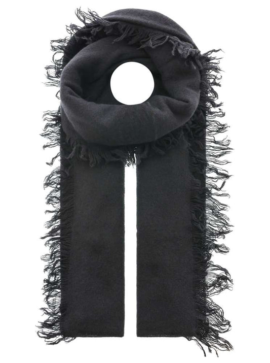💕 Zwillingsherz XXL Fransenschal "Uni" 100 % Cashmere Schal Stola Kaschmir Schwarz
