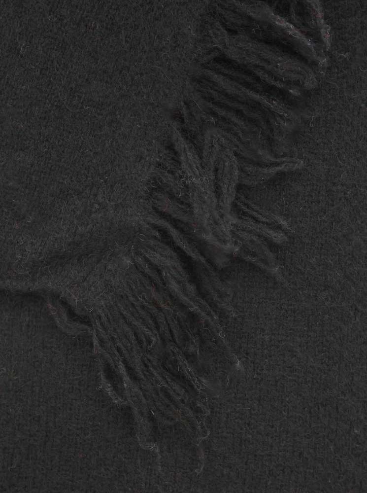 💕 Zwillingsherz XXL Fransenschal "Uni" 100 % Cashmere Schal Stola Kaschmir Schwarz