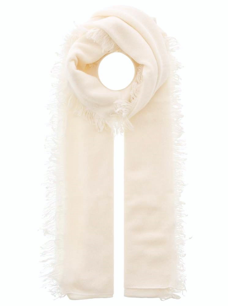 💕 Zwillingsherz XXL Fransenschal "Uni" 100 % Cashmere Schal Stola Kaschmir Weiß