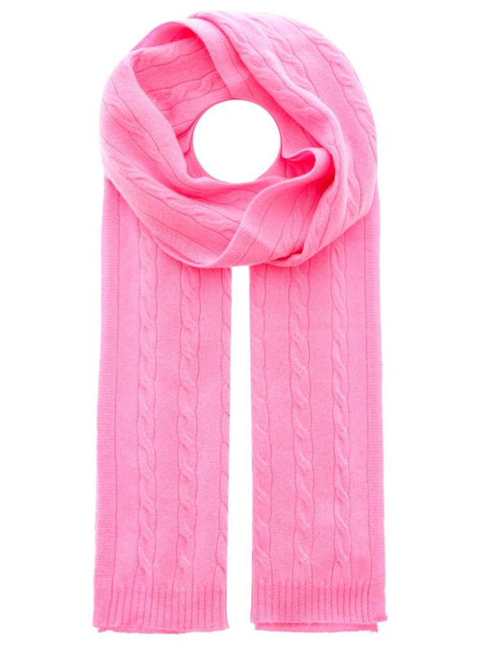 💕 Zwillingsherz 100 % Kaschmir Herren-Schal "Zopfstrick" Cashmere Schal Bubblegum