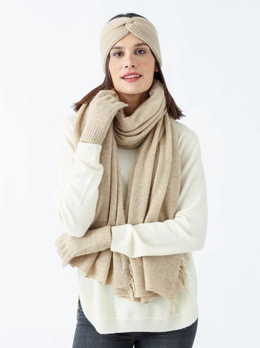 💕 Zwillingsherz Handschuhe 100 % Kaschmir Cashmere Hellbeige