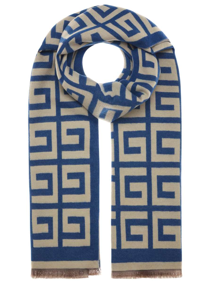 💕 Zwillingsherz Schal "The Labyrinth" 100 % Viskose Blau