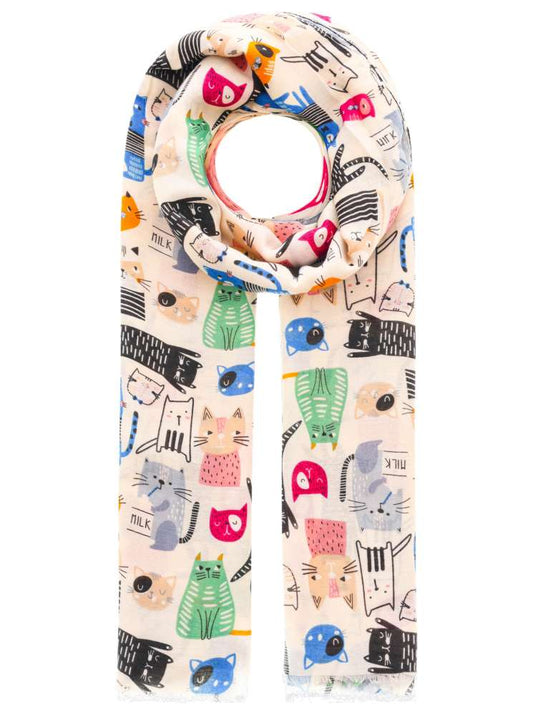 Schal "Cat Love" Beige