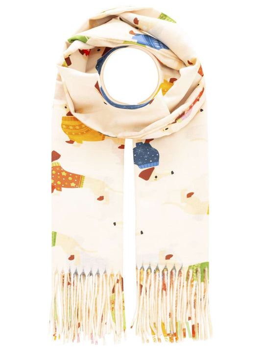 💕 Zwillingsherz Schal "Dressed Dackel" Beige