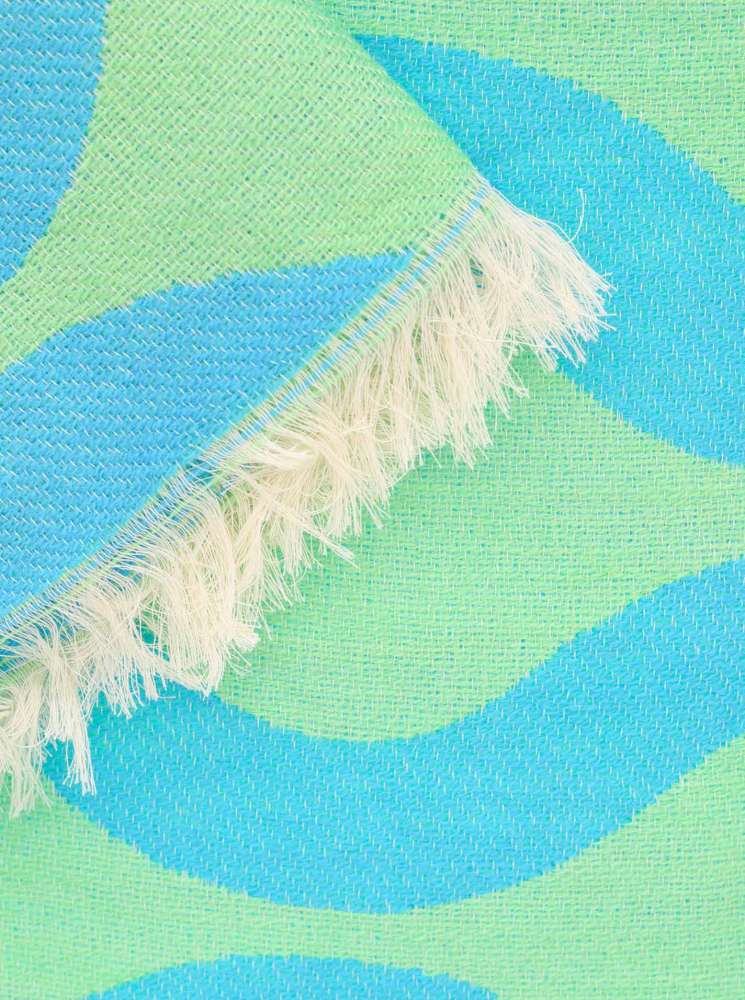 💕 Zwillingsherz Schal "Bunte Wellen" Baumwolle Wolle Mint