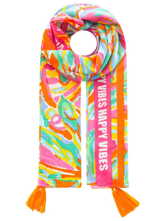 💕 Zwillingsherz Schal "Colorful Flower Mix" 100 % Viskose Mehrfarbig