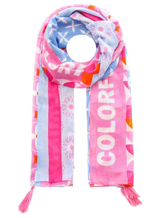 💕 Zwillingsherz Schal "Colorful Mind" 100 % Viskose Bubbelgum