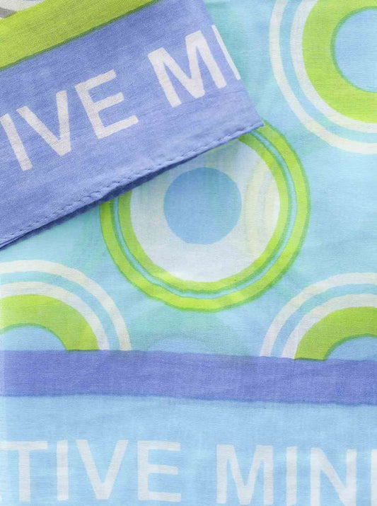 💕 Zwillingsherz Schal Tuch "Creative Mind Circles" Türkis Hellblau