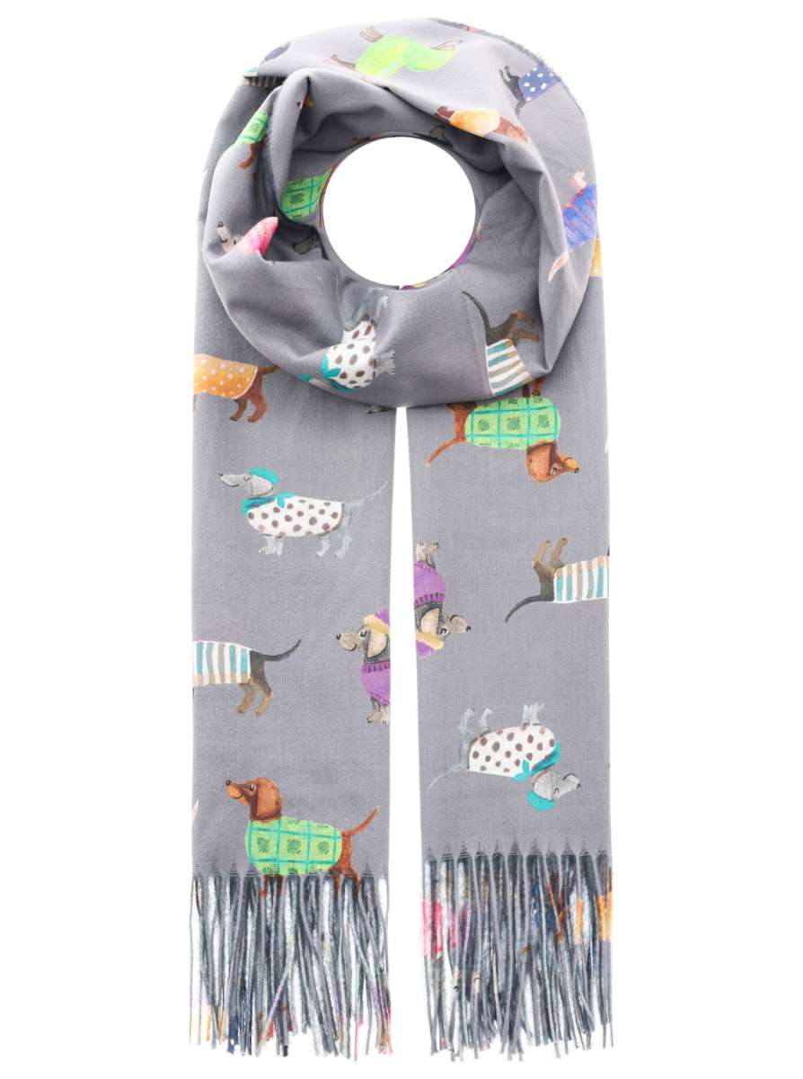 SchalZH "Dackel" Kuschelschal Soft Grau