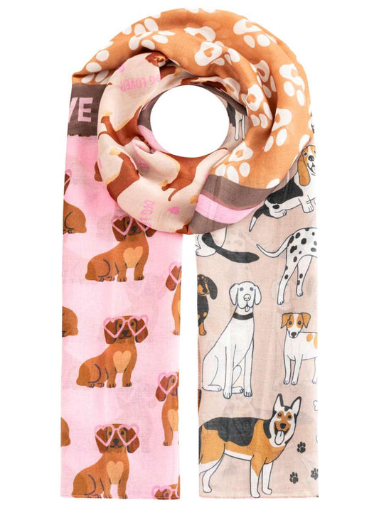 💕 Zwillingsherz Schal "Dogs" Beige