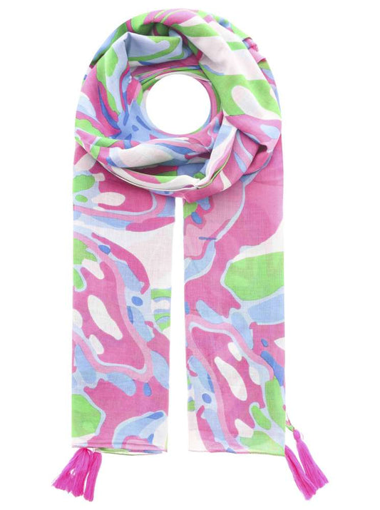💕 Zwillingsherz Schal "Flower Power" 100 % Viskose Mehrfarbig