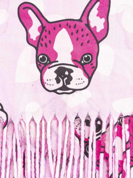 💕 Zwillingsherz Schal "Frenchie Love" Pink