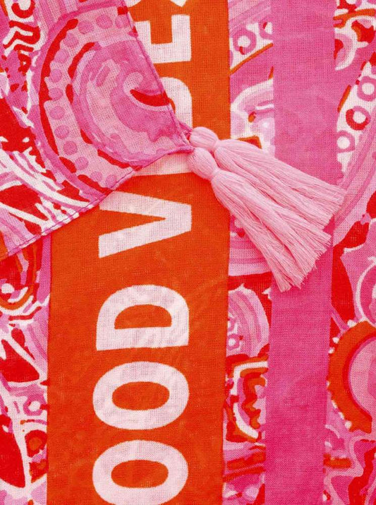 💕 Zwillingsherz Schal "Good Vibes Paisley" 100 % Viskose Pink