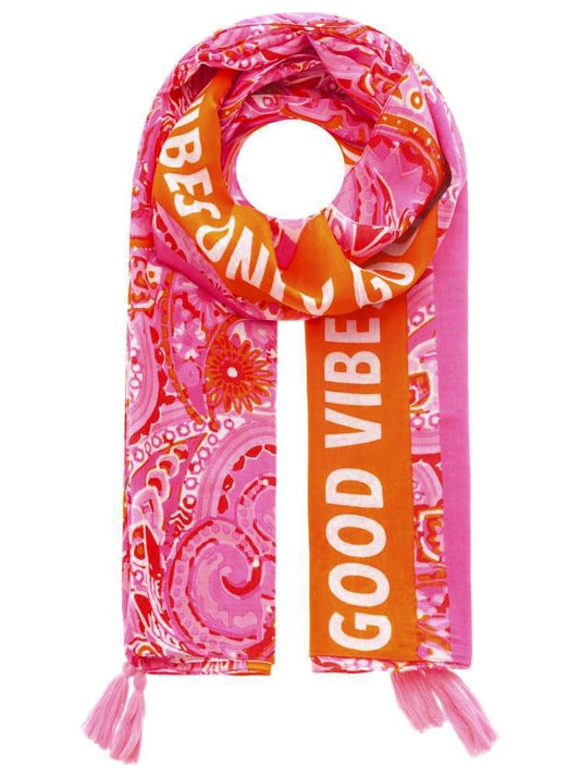 💕 Zwillingsherz Schal "Good Vibes Paisley" 100 % Viskose Pink