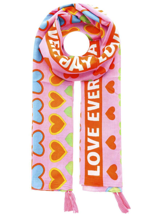 💕 Zwillingsherz Schal "Hearts Love Everyday" 100 % Viskose Multi