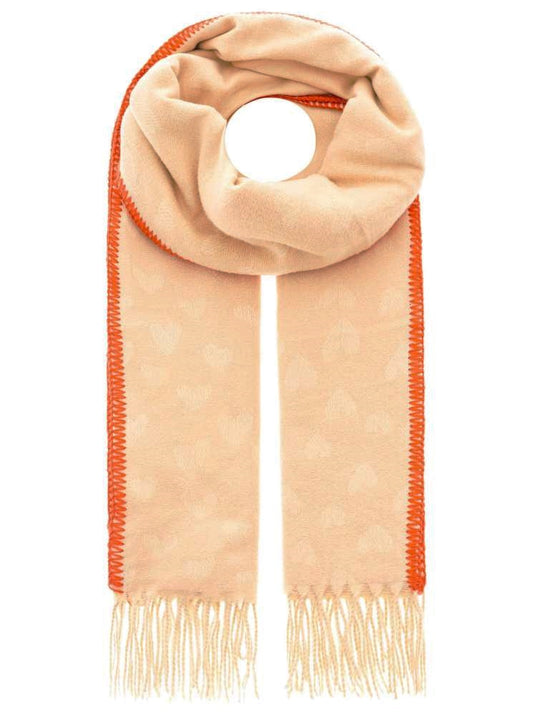 💕 Zwillingsherz Schal "Herzen & Stitch" Kuschelschal Viskose Beige