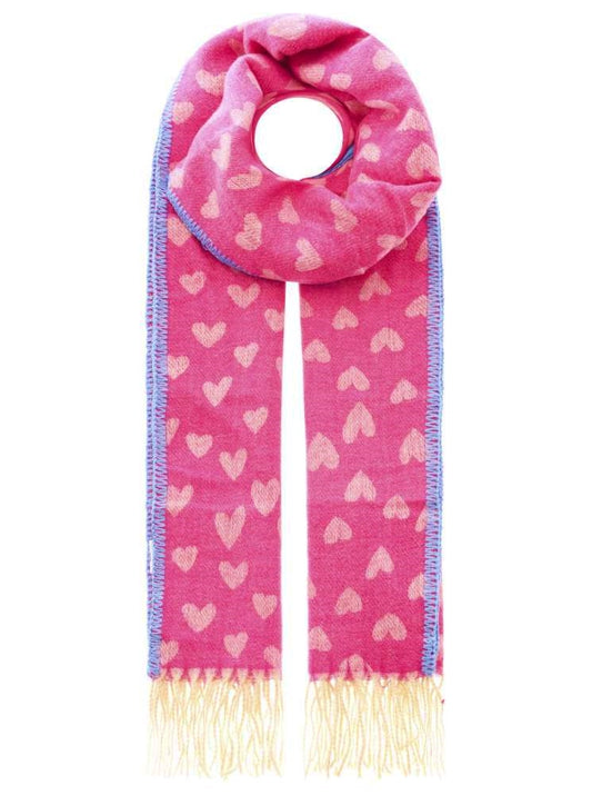 💕 Zwillingsherz Schal "Herzen & Stitch" Kuschelschal  Viskose Pink