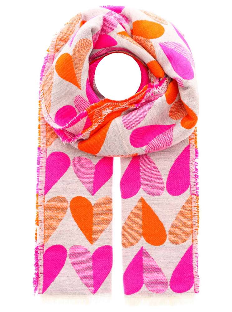 💕 Zwillingsherz Schal "Herzen Two Colors" Grau