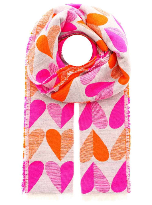 💕 Zwillingsherz Schal "Herzen Two Colors" Grau