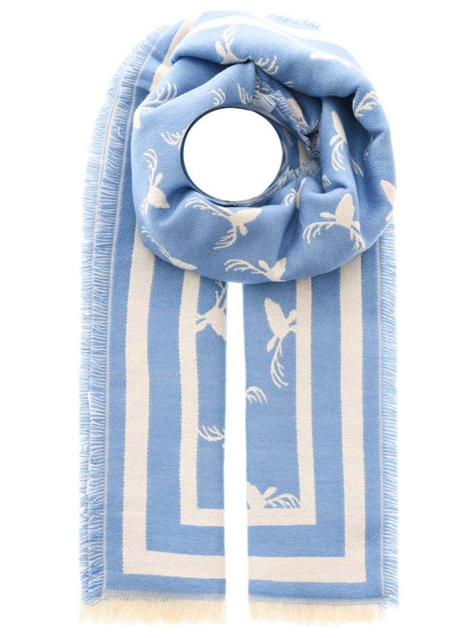 💕 Zwillingsherz SchalZH "Hirschkopf" Viskose Blau