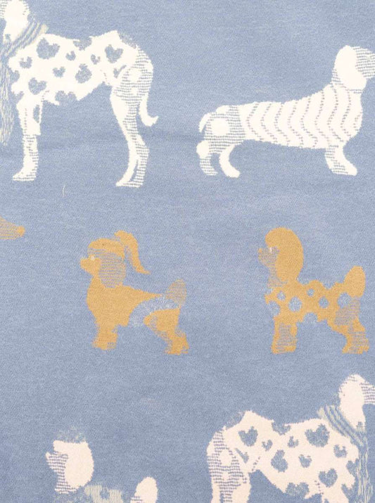 💕 Zwillingsherz Schal "Hundeparade" Blau