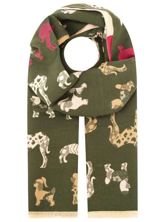 💕 Zwillingsherz Schal "Hundeparade" Grün