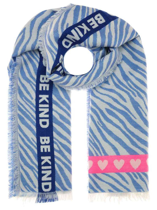 💕 Zwillingsherz Schal "Kaya" Baumwolle Wolle Blau
