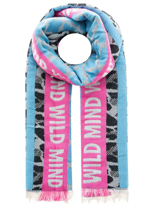 💕 Zwillingsherz Schal "Leo Wild Vibes" Baumwolle Wolle Blau