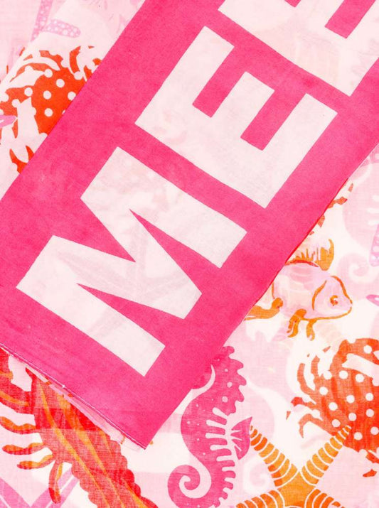 💕 Zwillingsherz Schal Tuch "Meer Strand Küste" Pink