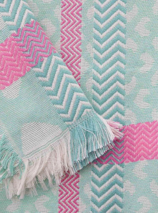 💕 Zwillingsherz Schal "Beautiful Life" Baumwolle Mint