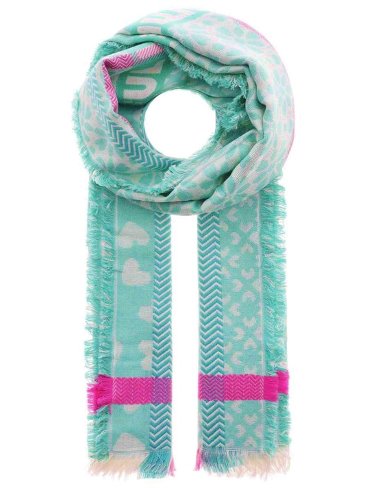 💕 Zwillingsherz Schal "Beautiful Life" Baumwolle Mint
