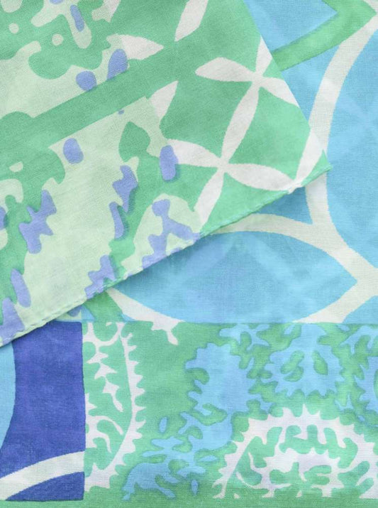 💕 Zwillingsherz Schal Tuch "Patchwork Mix" Blau Grün
