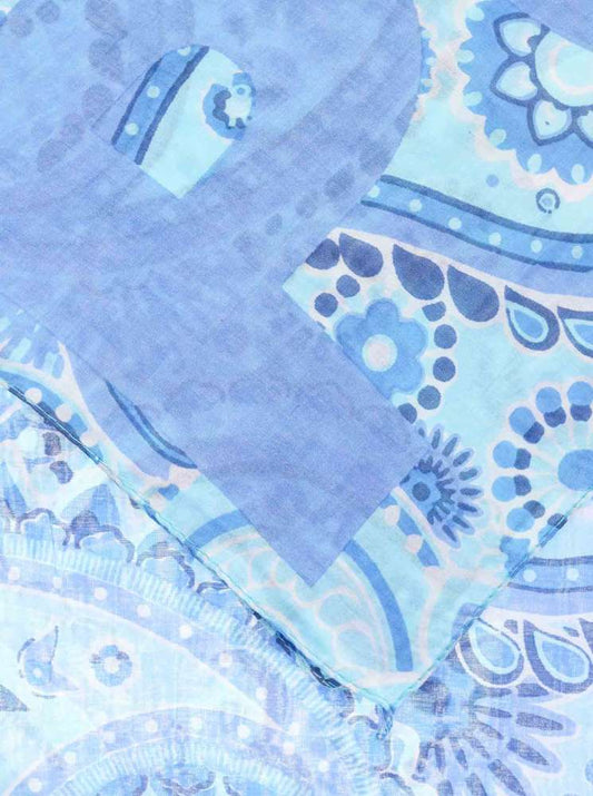 💕 Zwillingsherz Schal Tuch "Positive Paisley" Mittelblau