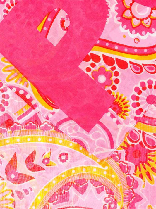 💕 Zwillingsherz Schal Tuch "Positive Paisley" Rosa