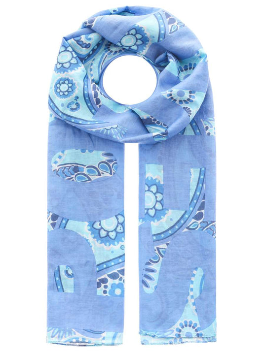 💕 Zwillingsherz Schal Tuch "Positive Paisley" Mittelblau