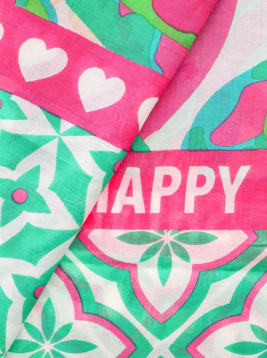 💕 Zwillingsherz Schal Tuch "Shine and be happy" Mittelgrün