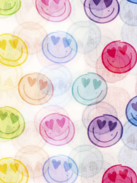 💕 Zwillingsherz Schal "Smilies" Weiß
