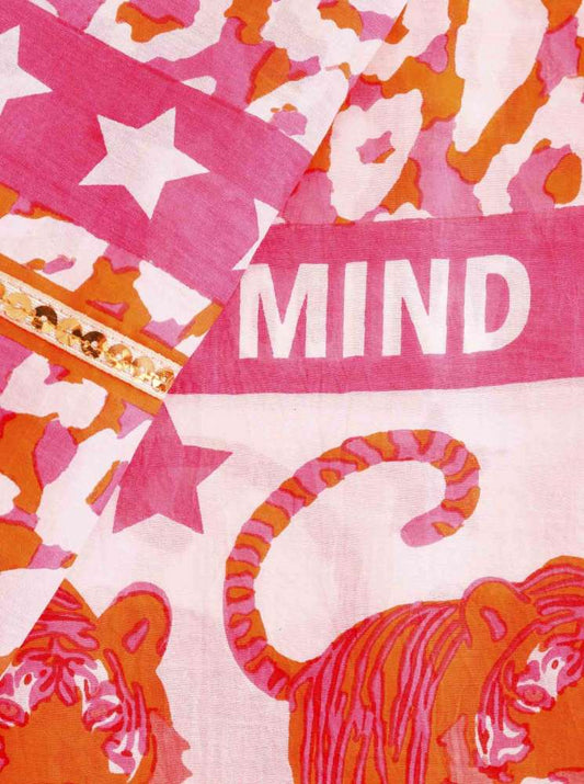 💕 Zwillingsherz Schal Tuch "Stars Tiger" Orange