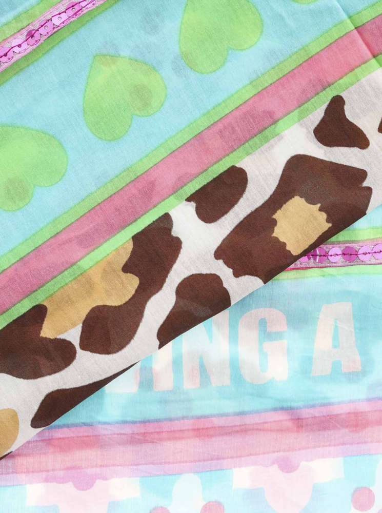 💕 Zwillingsherz Schal Tuch "Wild Life" Türkis