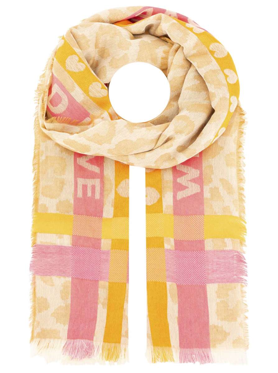 💕 Zwillingsherz Schal "Wild Love" Baumwolle Beige